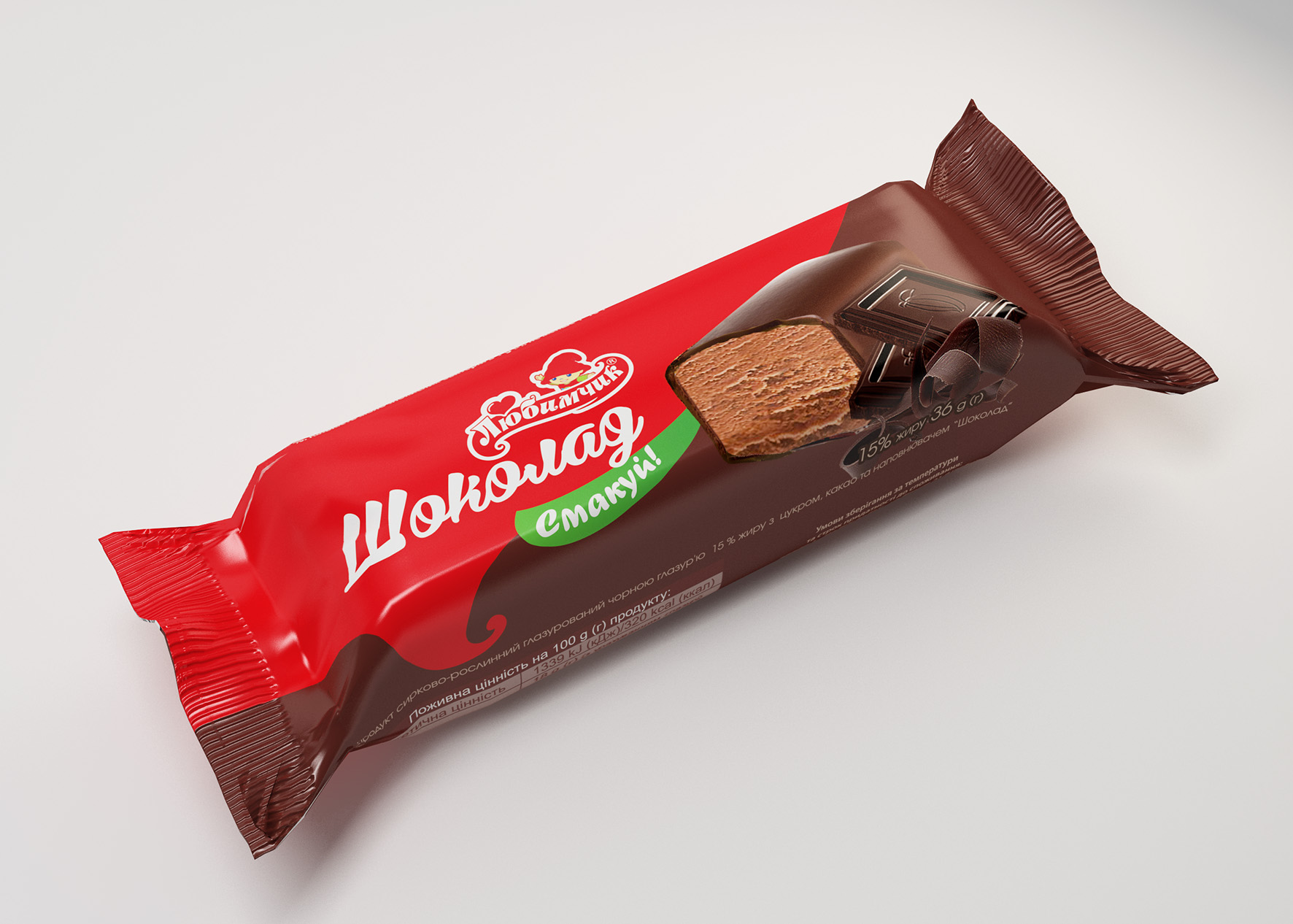 Глазурований сирок з шоколадом 15% 36гр Любимчик